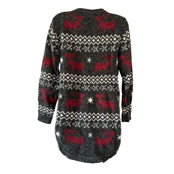 Shineflow Fair Isle Ugly Christmas Sweater Reindeer Holiday Tunic Festive Snow-S - Picture 3 of 7